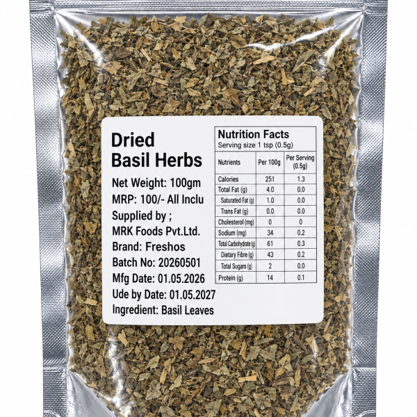 Basil Dried / Freshos / 100gm